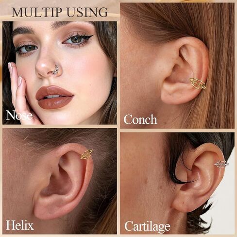 PEAKLINK Spike Nose Hoop Ring 16G Conch Hoop Earring 316L Surgical Steel Septum Daith Tragus Jewelry Helix Cartilage Lobe Earring in Saudi Arabia