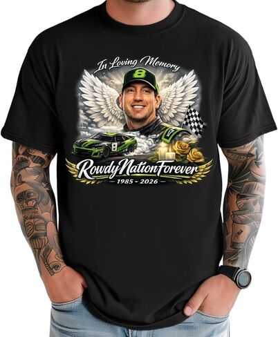 Kyle Bus.ch Memorial Racing Shirt, Number 8 Racing Legend Tribute Tee, Never Forgotten Motorsports Fan Shirt, Unisex Plus Sizes up to 4XL. Multicolor in Kuwait