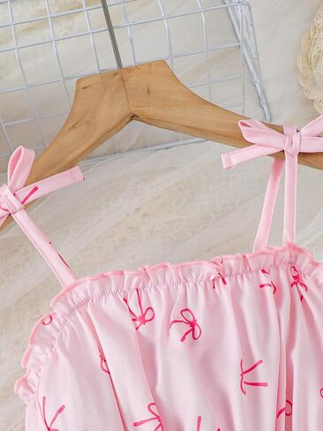 Girls Spaghetti Strap Sundress Smocked Tiered Casual Dress for Big Kids 7-14Y in Kuwait