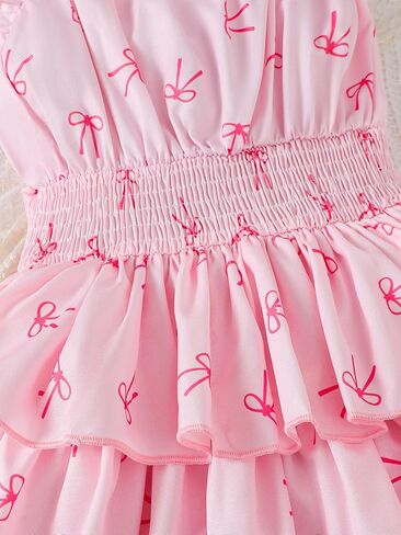 Girls Spaghetti Strap Sundress Smocked Tiered Casual Dress for Big Kids 7-14Y in Kuwait