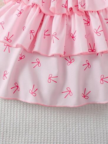 Girls Spaghetti Strap Sundress Smocked Tiered Casual Dress for Big Kids 7-14Y in Kuwait
