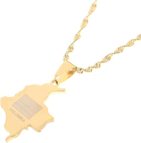 Colombia Map Pendant Necklace Map of Colombian Jewelry in Saudi Arabia