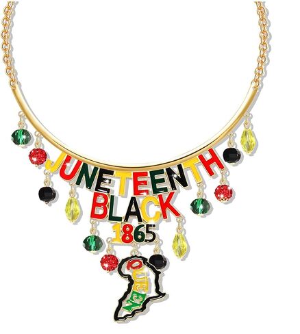 HEIDKRUEGER Africa Necklace Juneteenth Black Women's Choker Necklace Hip-hop Africa Map Pendant Chain Necklaces in Kuwait