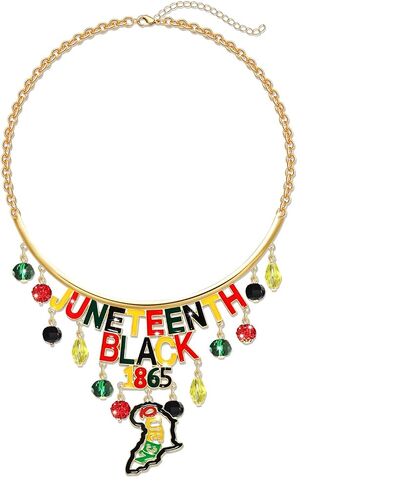 HEIDKRUEGER Africa Necklace Juneteenth Black Women's Choker Necklace Hip-hop Africa Map Pendant Chain Necklaces in Kuwait