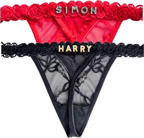 1-2 Pack Custom Name Thongs for Women - Personalized Sexy Lace Thong Underwear, Custom Thong Bikini with His Name - Women's Custom Panties & Custom Personalized Valentine, Christmas Thong Gift in Kuwait