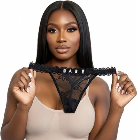 1-2 Pack Custom Name Thongs for Women - Personalized Sexy Lace Thong Underwear, Custom Thong Bikini with His Name - Women's Custom Panties & Custom Personalized Valentine, Christmas Thong Gift in Kuwait