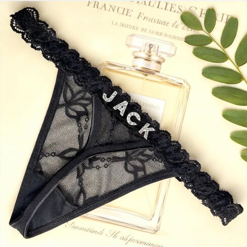 1-2 Pack Custom Name Thongs for Women - Personalized Sexy Lace Thong Underwear, Custom Thong Bikini with His Name - Women's Custom Panties & Custom Personalized Valentine, Christmas Thong Gift in Kuwait