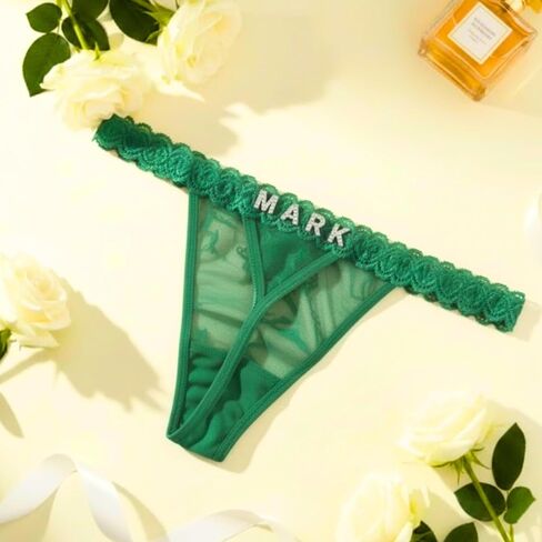 1-2 Pack Custom Name Thongs for Women - Personalized Sexy Lace Thong Underwear, Custom Thong Bikini with His Name - Women's Custom Panties & Custom Personalized Valentine, Christmas Thong Gift in Kuwait