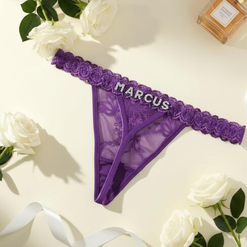 1-2 Pack Custom Name Thongs for Women - Personalized Sexy Lace Thong Underwear, Custom Thong Bikini with His Name - Women's Custom Panties & Custom Personalized Valentine, Christmas Thong Gift in Kuwait