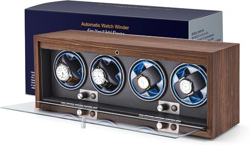 Watch Winder for Automatic Watches, Ultra Quiet Motor for 4 Watches with LED Lights, Automatic Watch Winder with 4 Rotation Modes in Saudi Arabia