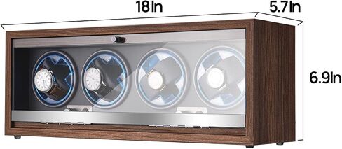 Watch Winder for Automatic Watches, Ultra Quiet Motor for 4 Watches with LED Lights, Automatic Watch Winder with 4 Rotation Modes in Saudi Arabia