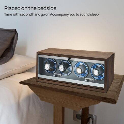 Watch Winder for Automatic Watches, Ultra Quiet Motor for 4 Watches with LED Lights, Automatic Watch Winder with 4 Rotation Modes in Saudi Arabia