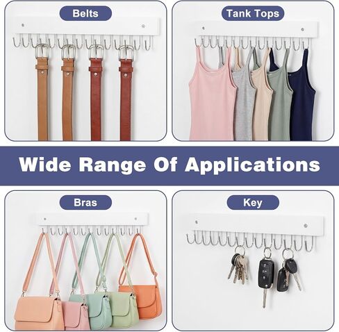 MAQUITA Jewelry Rack Wall Mount, 4 Pack Necklace Hooks with 56 Jewelry Hooks for Wall, Space-Saving Wooden Necklace Holder for Necklaces, Bracelets, Pendants, Earrings in Saudi Arabia
