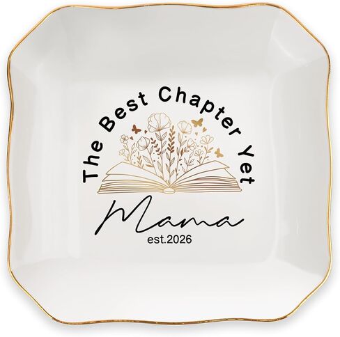 New Mom Gifts, Gifts for New Mom, Postpartum Gifts for Mom, Mom Gifts After Birth, Pregnancy Gifts for First-Time Mom, Mother, Mama, Mom to Be, Expecting Mom, 4"x4" Ceramic Jewelry Tray in Saudi Arabia