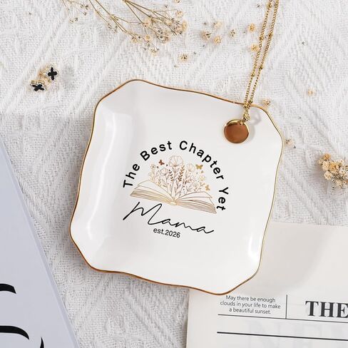 New Mom Gifts, Gifts for New Mom, Postpartum Gifts for Mom, Mom Gifts After Birth, Pregnancy Gifts for First-Time Mom, Mother, Mama, Mom to Be, Expecting Mom, 4"x4" Ceramic Jewelry Tray in Saudi Arabia