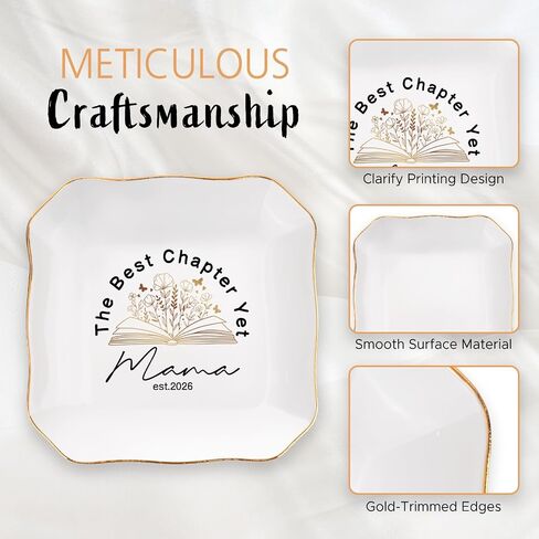 New Mom Gifts, Gifts for New Mom, Postpartum Gifts for Mom, Mom Gifts After Birth, Pregnancy Gifts for First-Time Mom, Mother, Mama, Mom to Be, Expecting Mom, 4"x4" Ceramic Jewelry Tray in Saudi Arabia