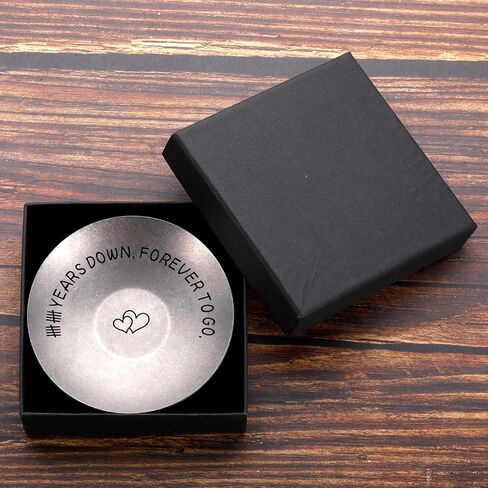 10 Year Anniversary Tin Gifts for Him Her 10 Year Anniversary Wedding Gifts for Wife Husband Couples Retro Style 4" Ring Holder 10th Aniversario Tenth Years Present for Women Men (Retro Style) in Kuwait