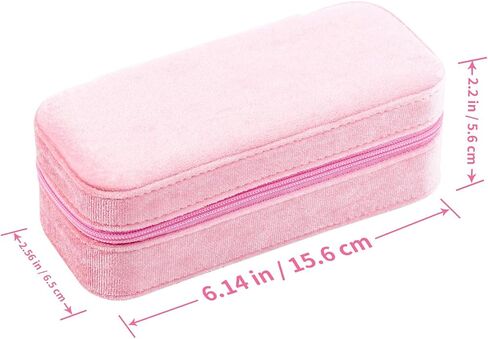 BONNY DODO Small Travel Jewelry Box Organizer for Women with Plush Velvet | Pink Portable Mini Jewelry Case Compact Storage Holder for Earrings Rings Necklaces Bracelets, Small Travel Gift Box in Saudi Arabia