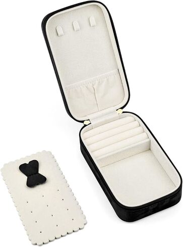 BONNY DODO Small Travel Jewelry Box Organizer for Women with Plush Velvet | Pink Portable Mini Jewelry Case Compact Storage Holder for Earrings Rings Necklaces Bracelets, Small Travel Gift Box in Saudi Arabia