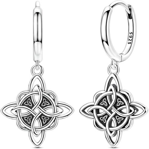 925 Sterling Silver Dangle Earrings for Women, Hypoallergenic Drop Dangle Huggie Hoops with Celtic Knot, Gold Coin, Butterfly Earrings, Trendy Statement Fashion Jewelry Birthday Gift in Kuwait