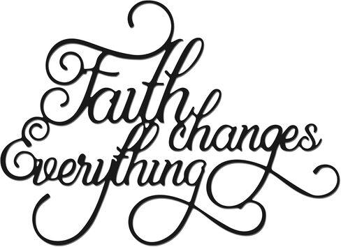 Faith Wall Decor, Faith Changes Everything, Inspirational Metal Wall Home Art for Living Room,Office,Bedroom in Saudi Arabia