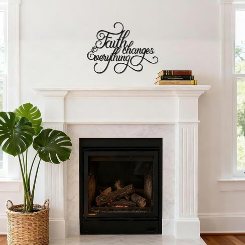 Faith Wall Decor, Faith Changes Everything, Inspirational Metal Wall Home Art for Living Room,Office,Bedroom in Saudi Arabia