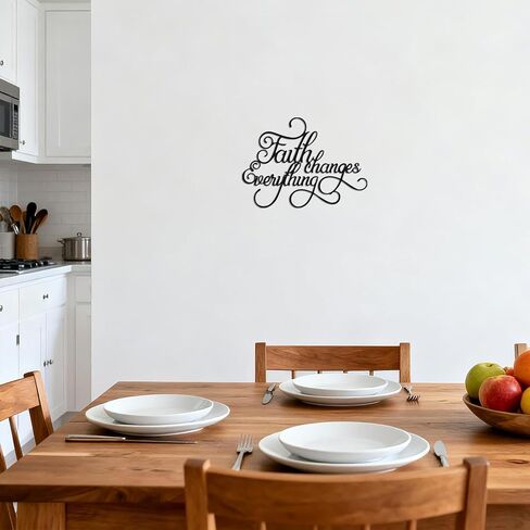 Faith Wall Decor, Faith Changes Everything, Inspirational Metal Wall Home Art for Living Room,Office,Bedroom in Saudi Arabia