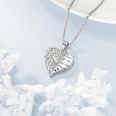 Guardian Angel Wings Necklace 18K White Gold Plated Memory Necklaces for Loss Loved Ones Memorial Jewelry for Women in Saudi Arabia