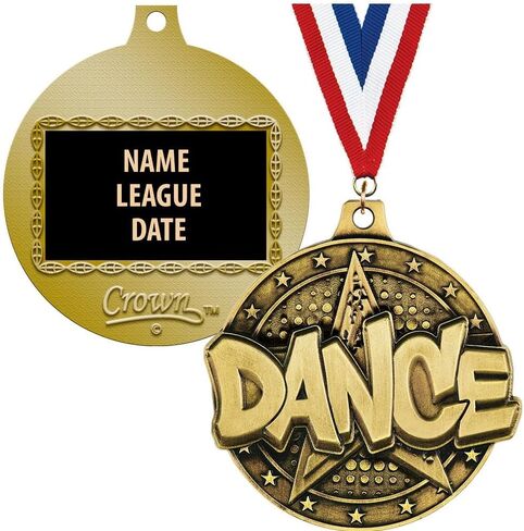 Dance Medals, 2" Gold Dance Competition Medal Award with Free Custom Engraving Prime in Kuwait
