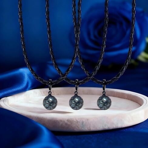 Genuine Tahitian Black Pearl Necklace - 11-13mm Hand-carved Seawater Pearl, Anniversary Birthday Christmas Gift for Wife Mom Women Daughter Grandma, Unique Jewelry Gifts, Leather Chain 19.5"+1.96" in Saudi Arabia
