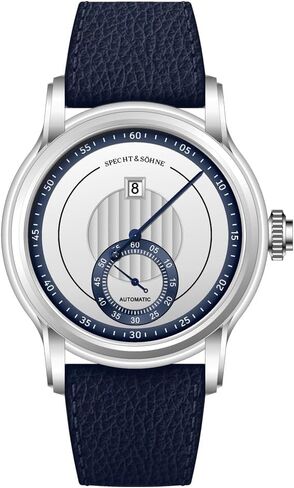 Specht & Söhne 39mm Jump Hour Classic Automatic Watches for Men, Seagull ST1721 Mechanical Movement, Sapphire Crystal, Genuine Leather Strap, Stainless Steel Case, 50M Water Resistant in Saudi Arabia