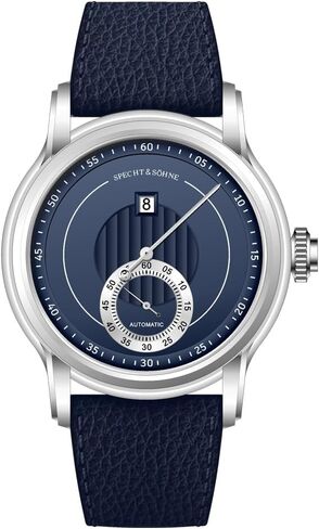 ساعات Specht & Söhne 39 ملم Jump Hour الكلاسيكية التلقائية للرجال، حركة ميكانيكية Seagull ST1721، كريستال الياقوت، حزام من الجلد الطبيعي، هيكل من الفولاذ المقاوم للصدأ، مقاومة للماء حتى عمق 50 مترًا in Kuwait