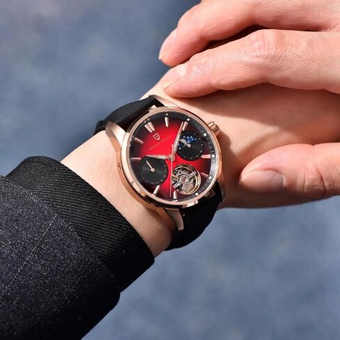Pagani Design Automatic Watch, Moon Phase, 41mm Dial, Sapphire Glass, PU Leather Strap, Model PD-YS021 in Saudi Arabia
