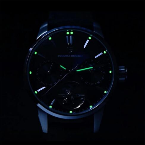 Pagani Design Automatic Watch, Moon Phase, 41mm Dial, Sapphire Glass, PU Leather Strap, Model PD-YS021 in Saudi Arabia