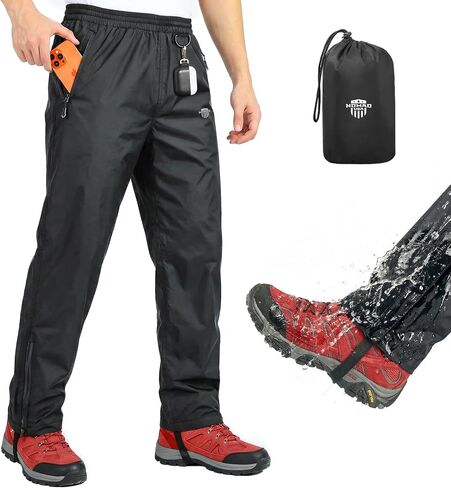 Nomad Men's Waterproof Rain Pants Lightweight Windproof Breathable Overpants Hiking Fishing Cycling Outdoor Pants in Saudi Arabia