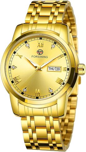 FORSINING Mens Automatic Mechanical Watches Luminous Pointer Stainless Steel Strap Luxury 41mm Diamond Dial Wrist Watch in Kuwait