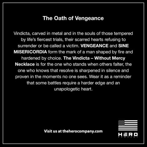 Hero Company Men’s Pendant Necklace - ‘Vindicta Vengeance’ Necklace for Men - Helps Pair Veterans With A Service Dog Or Shelter Dog in Saudi Arabia