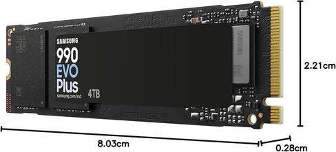SAMSUNG MZ-V9S2T0BW 990 EVO Plus SSD Internal 2TB PCIe Gen 4.0 x4 / 5.0 x2 NVMe 2.0 Memory Designed for Professional and Casual Gamers PC Compatible in Kuwait