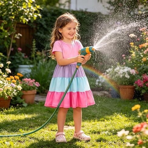 Girls Dresses Summer Skater Twirly Dress Toddler Kids Short Sleeves Tiered Casual Sundress for School 3-12 Years in Kuwait