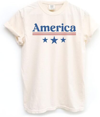America - Relaxed Fit Comfort Colors Dye Pigment T-Shirt - Patriotic Stars and Stripes Tee in Kuwait