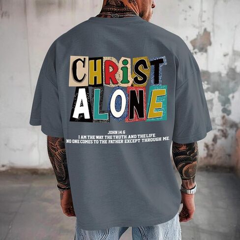 Christian Faith Shirts for Men Bible Verse Jesus God Shirt Oversized Religious Tshirts Graphic Tees Cotton Tops in Kuwait