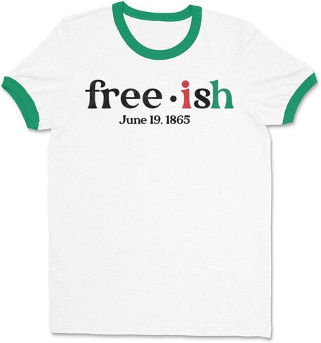 TeesAndTankYou Free-ish Juneteenth Ringer Tee Shirt Unisex in Kuwait