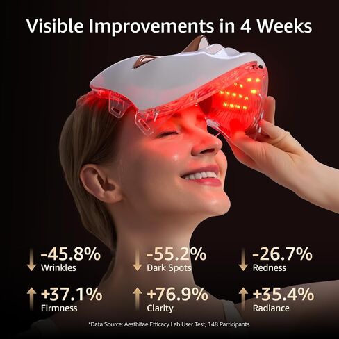 LED Face Mask for Wrinkles, Red Light Therapy for Face, Cordless NIR Red Light Therapy Mask with 7 Light Modes, 426 LEDs Rechargeable for Glowing Skin at Home in Saudi Arabia