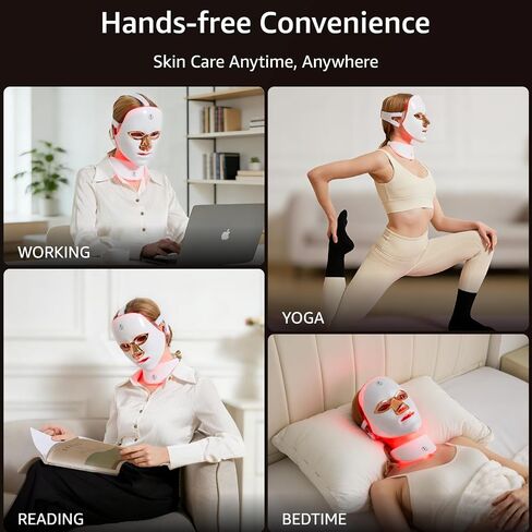 LED Face Mask for Wrinkles, Red Light Therapy for Face, Cordless NIR Red Light Therapy Mask with 7 Light Modes, 426 LEDs Rechargeable for Glowing Skin at Home in Saudi Arabia