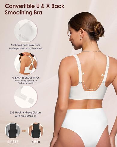 As Fairy Bras for Women Wireless Jelly No Underwire Full Coverage Seamless Supportive Comfortable Bralettes with Airhole(Pure White 32B) in Saudi Arabia