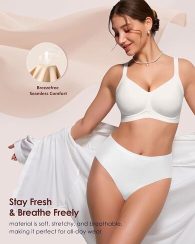 As Fairy Bras for Women Wireless Jelly No Underwire Full Coverage Seamless Supportive Comfortable Bralettes with Airhole(Pure White 32B) in Saudi Arabia