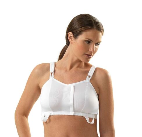 MediChoice Premium Wireless Surgical Bra with Front Closure, White XXX-Large, 44-46 Inch, Mastectomy Compression Everyday Support - 100% Cotton, Adjustable Straps, Post Surgery Bra in Saudi Arabia