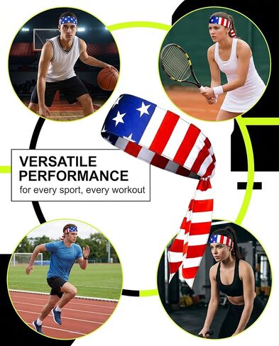 American Flag Bandana Headbands,Patriotic Tie Headband 4th of July Head Band Red White Blue Headband for Women Men Party Decoration in Saudi Arabia