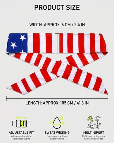 American Flag Bandana Headbands,Patriotic Tie Headband 4th of July Head Band Red White Blue Headband for Women Men Party Decoration in Saudi Arabia
