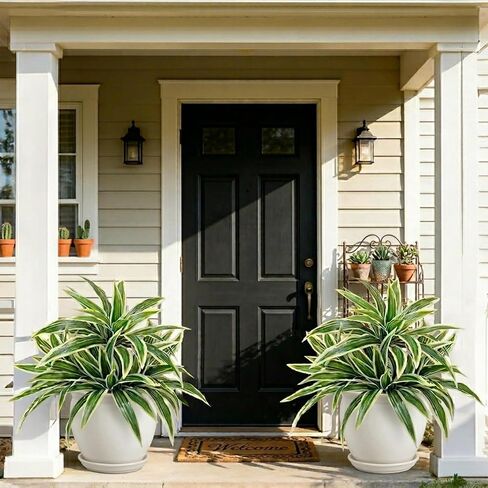 4 عبوات من نباتات Dracaena الاصطناعية، سيقان خضراء مزيفة كبيرة مقاس 17.7 بوصة، فروع Dracaena واقعية ونباتات الصبار لديكور مكتب الحديقة في الأماكن المغلقة والمفتوحة in Kuwait